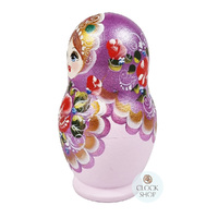 Floral Russian Dolls- Purple & Pink Matte 11cm (Set Of 5) image