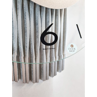 38cm Silver Wall Clock With Glass Dial By AMS image