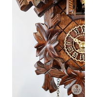 5 Leaf & Bird Battery Carved Cuckoo Clock 22cm By TRENKLE image