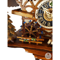 Angry Goats & Water Wheel 1 Day Mechanical Chalet Cuckoo Clock With Dancers 34cm By HÖNES image