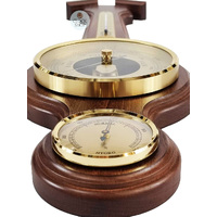 55cm Walnut Traditional Weather Station With Barometer Thermometer & Hygrometer By FISCHER  image