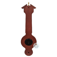 55cm Mahogany Traditional Weather Station With Barometer Thermometer & Hygrometer By FISCHER  image