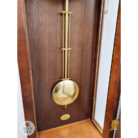 65cm Walnut 8 Day Mechanical Chiming Wall Clock With Piano Finish & Draw By AMS image
