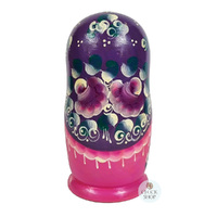 Floral Russian Dolls- Purple 15cm (Set Of 5) image