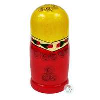 Semenov Russian Dolls- Yellow Scarf & Red Dress 15cm (Set Of 5) image