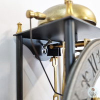 60cm Black & Brass Mechanical Skeleton Wall Clock With Bell Strike By AMS  image