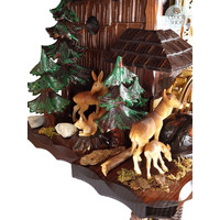 Hunter & Water Wheel 8 Day Mechanical Chalet Cuckoo Clock With Dancers 62cm By HÖNES image