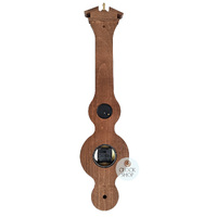 77cm Walnut Traditional Weather Station With Barometer Thermometer Hygrometer & Quartz Clock By FISCHER  image