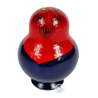Semenov Russian Dolls Small- Red Scarf & Blue Dress 7cm (Set Of 5) image