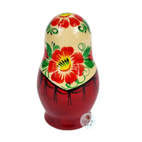 Kirov Russian Dolls- White Scarf & Red Dress 10cm (Set Of 5) image