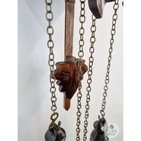 5 Leaf & Deer Battery Carved Cuckoo Clock With Music 22cm By TRENKLE image