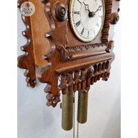 63cm Walnut 8 Day Mechanical Striking Wall Clock With Dumpling Eater By ROMBA image