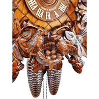 Owls 8 Day Mechanical Carved Cuckoo Clock 46cm By SCHWER image