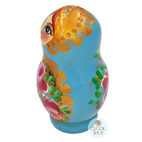 Floral Russian Dolls- Blue 11cm (Set Of 5) image