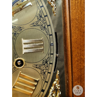 196cm Walnut Grandfather Clock With Triple Chime & Moon Dial & Full Glass Door By AMS image