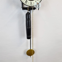62cm Black & Brass Mechanical Skeleton Wall Clock With Bell Strike By HERMLE  image