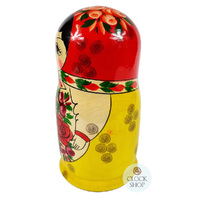 Semenov Russian Dolls- Red Scarf & Yellow Dress 26cm (Set Of 10) image