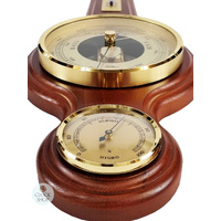 55cm Cherry Traditional Weather Station With Barometer Thermometer & Hygrometer By FISCHER image
