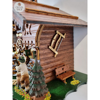 Wood Chopper & Water Wheel Battery Chalet Cuckoo Clock 30cm By TRENKLE image