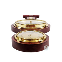71cm Mahogany Traditional Weather Station With Barometer Thermometer & Hygrometer By FISCHER image