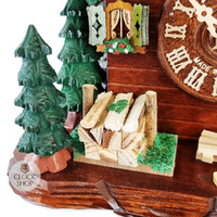 Wood Chopper & Trees 8 Day Mechanical Chalet Cuckoo Clock 30cm By SCHWER image