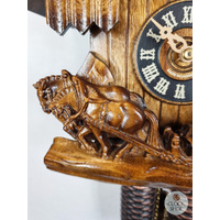 Horse & Logger 8 Day Mechanical Chalet Cuckoo Clock 28cm By ENGSTLER image