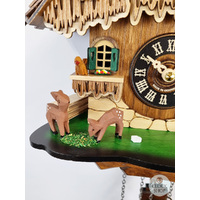 Deer & Bench Battery Chalet Cuckoo Clock 35cm By ENGSTLER image