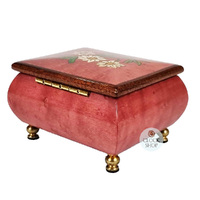 Rose Wooden Music Box With Edelweiss Flowers- Small (Edelweiss) image
