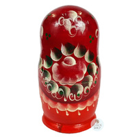 Floral Russian Dolls- Red & Orange 14cm (Set Of 5) image