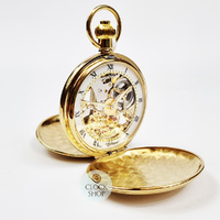 49mm Gold Unisex Mechanical Skeleton Swiss Pocket Watch By CLASSIQUE (Roman) image