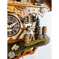 Beer Drinker & Waterwheel Battery Chalet Cuckoo Clock With Dancers 30cm By TRENKLE image