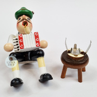 13cm Accordion Player German Incense Burner image