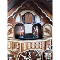 Children on Seesaw & Water Wheel Battery Chalet Cuckoo Clock 34cm By ENGSTLER image