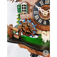 Wood Chopper & Water Wheel Battery Chalet Cuckoo Clock 35cm By ENGSTLER image