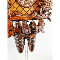 Bird & Edelweiss Flowers 8 Day Mechanical Carved Cuckoo Clock 36cm By SCHWER image