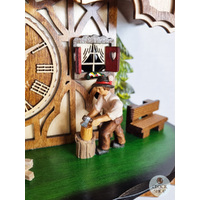Wood Chopper, Dancers & Water Wheel Battery Chalet Cuckoo Clock 34cm By ENGSTLER image
