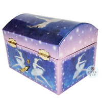 Blue & Purple Ballerina Musical Jewellery Chest With Dancing Ballerinas (Tchaikovsky- Swan Lake) image