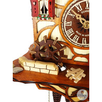 Wood Chopper & Water Wheel 1 Day Mechanical Chalet Cuckoo Clock 33cm By SCHNEIDER image