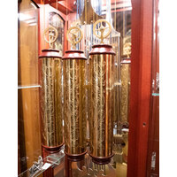 207cm Mahogany Grandfather Clock With Triple Chime & Shelves By SCHNEIDER image
