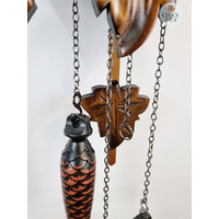 5 Leaf & Deer Battery Carved Cuckoo Clock 42cm By ENGSTLER image