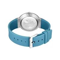 41mm Classic Collection Womens Watch With Arctic Blue Sunray Dial & Silicone Strap By BERING image