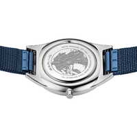 31mm Ultra Slim Collection Unisex Watch With Blue Dial, Blue Milanese Strap & Silver Case By BERING image