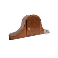 21cm Walnut Mechanical Tambour Mantel Clock With Westminster Chime By AMS  image