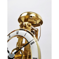 30cm Walnut Mechanical Skeleton Table Clock With Glass Dome & Bell Strike By HERMLE image