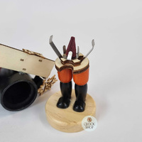 15cm Erzgebirge Vendor German Incense Burner With Black Hat image
