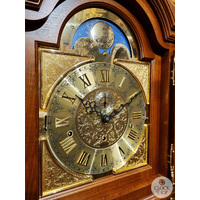 206cm Walnut Grandfather Clock With Triple Chime Tubular Bells & Wood Inlay By HERMLE image