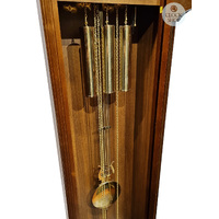 196cm Walnut Grandfather Clock With Westminster Chime & Moon Dial By HERMLE image