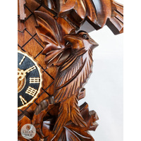 5 Leaf & Bird 8 Day Mechanical Carved Cuckoo Clock With Side Birds 40cm By HÖNES image