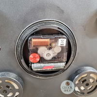 46cm Indoor / Outdoor Tiled Round Silent Wall Clock With Weather Dials By AMS (Warped Dial) image