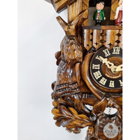 After The Hunt Battery Carved Cuckoo Clock With Dancers 42cm ENGSTLER image
